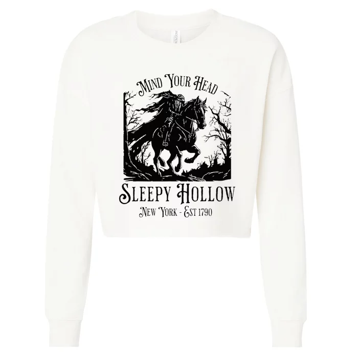 Sleepy Hollow Vintage Headless Horseman Halloween Cropped Pullover Crew