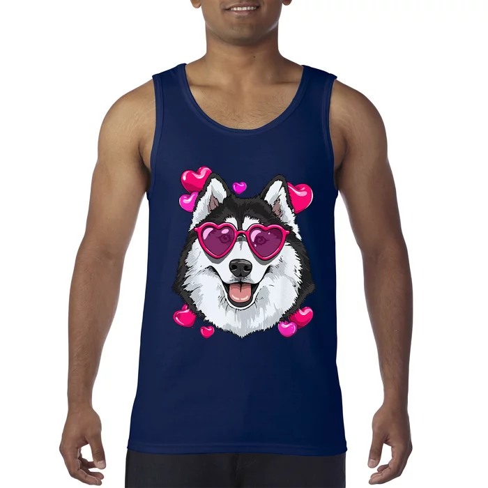 Siberian Husky Valentines Lovers Dog Breeders Owner Keeper Tank Top