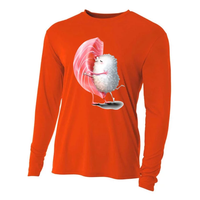 Sushi Hugging Valentine’s Day Couple Japanese Hug Cooling Performance Long Sleeve Crew