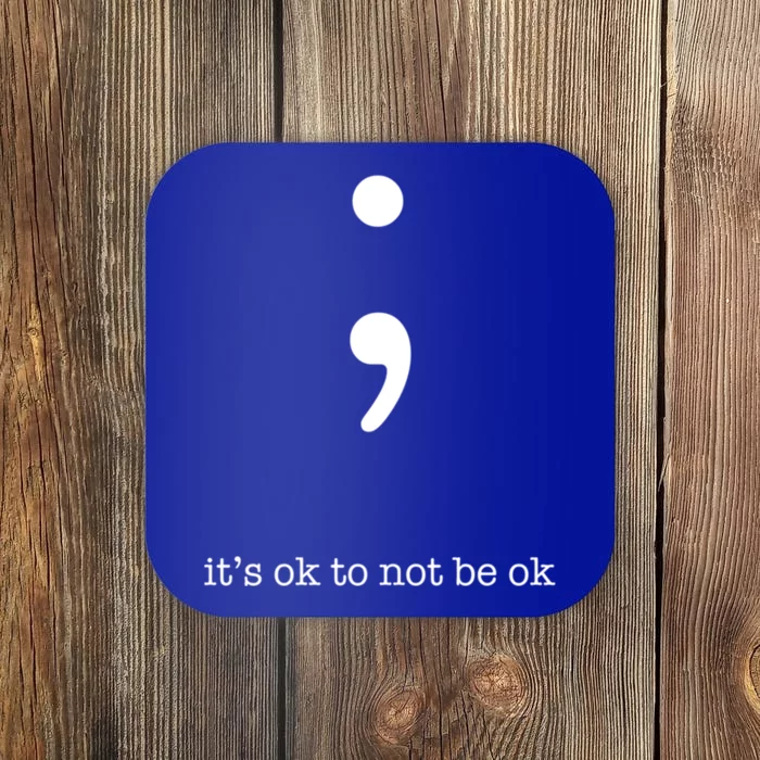 Semicolon Health Wellness Motivation Encouraget Cool Gift Coaster