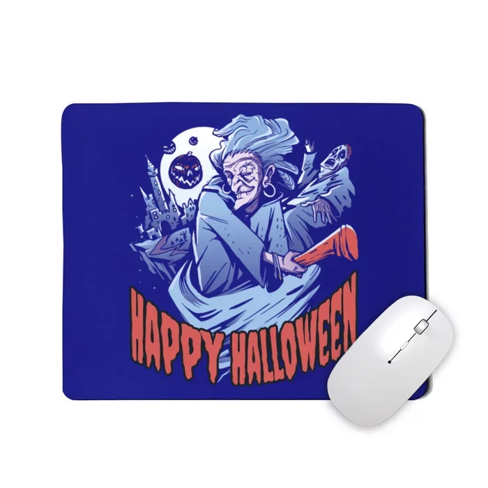 Scary Halloween Witch Full Moon Pumpkins Castle Cute Gift Mousepad