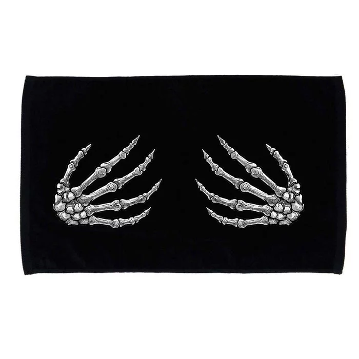 Skeleton Hands Women Spooky Halloween Rock Band Concerts Microfiber Hand Towel