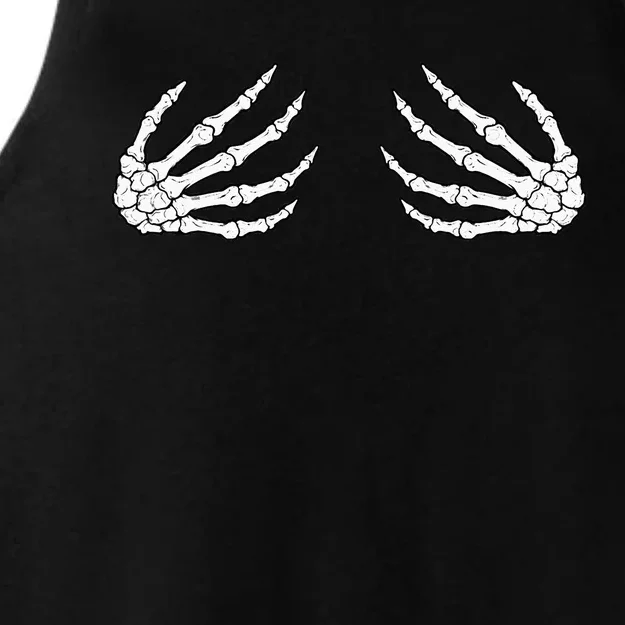 Skeleton Hands Women Spooky Halloween Rock Band Ladies Tri-Blend Wicking Tank