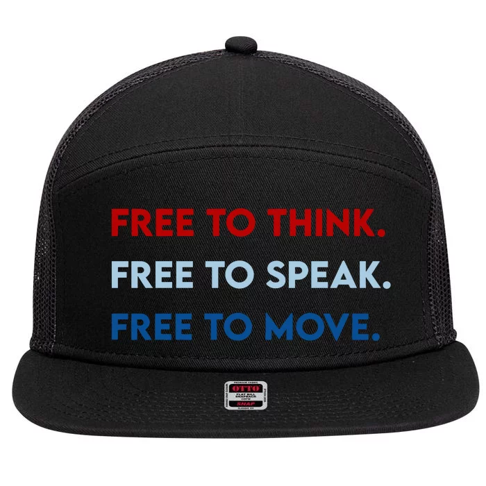 Sara Higdon Wearing Free To Think Free To Speak Free To Move 7 Panel Mesh Trucker Snapback Hat