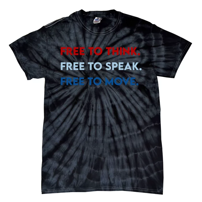 Sara Higdon Wearing Free To Think Free To Speak Free To Move Tie-Dye T-Shirt