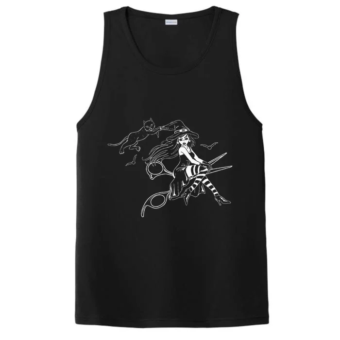 Scissors Hairdresser Witch Cute Halloween Hair Salon Team Performance Tank