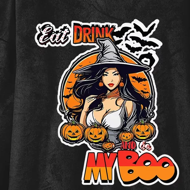 Spellbound Halloween Witch Eat Drink And Be My Boo Hooded Wearable Blanket