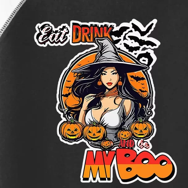 Spellbound Halloween Witch Eat Drink And Be My Boo Toddler Fine Jersey T-Shirt