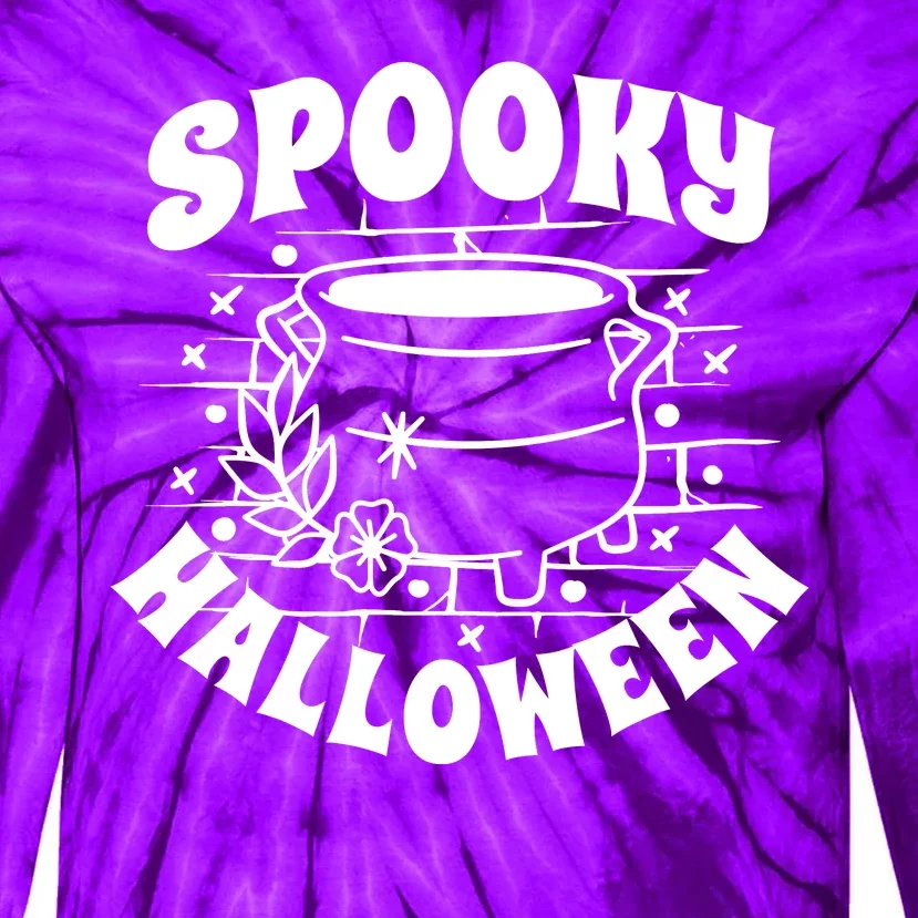 Spooky Halloween Witch Potion Tie-Dye Long Sleeve Shirt