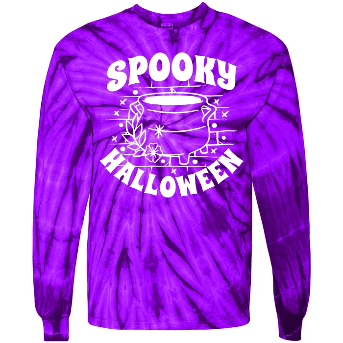 Spooky Halloween Witch Potion Tie-Dye Long Sleeve Shirt