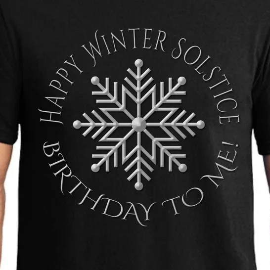 Silver Happy Winter Solstice Birthday To Me Snowflake Art Gift Pajama Set