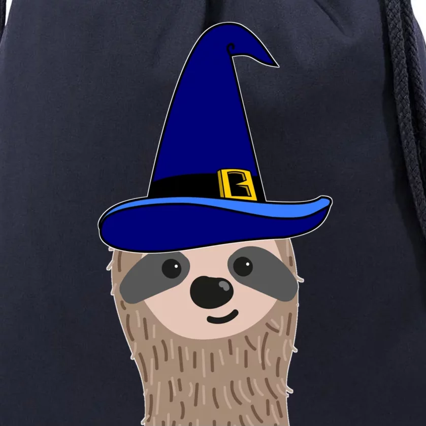 Scary Halloween Wizard Hat Sloth Gift Drawstring Bag