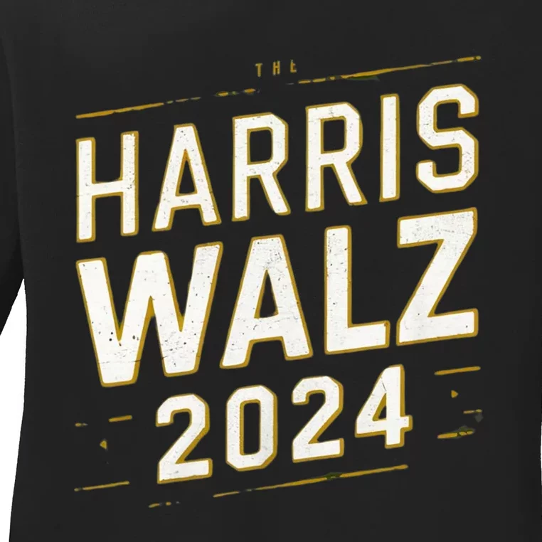 Support Harris Walz 2024 Election Kamala Harris Tim Watz Ladies Long Sleeve Shirt