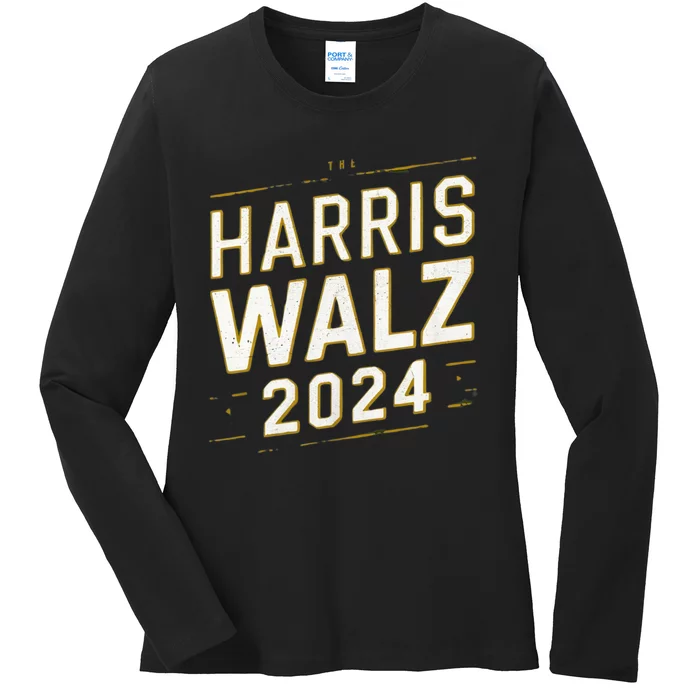 Support Harris Walz 2024 Election Kamala Harris Tim Watz Ladies Long Sleeve Shirt