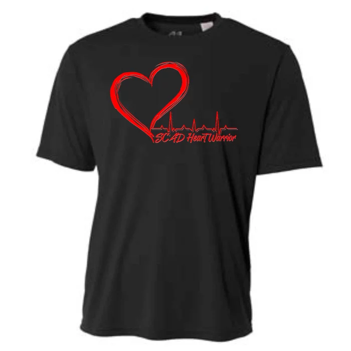 SCAD Heart Warrior Heartbeat Heart Health Awareness Cooling Performance Crew T-Shirt