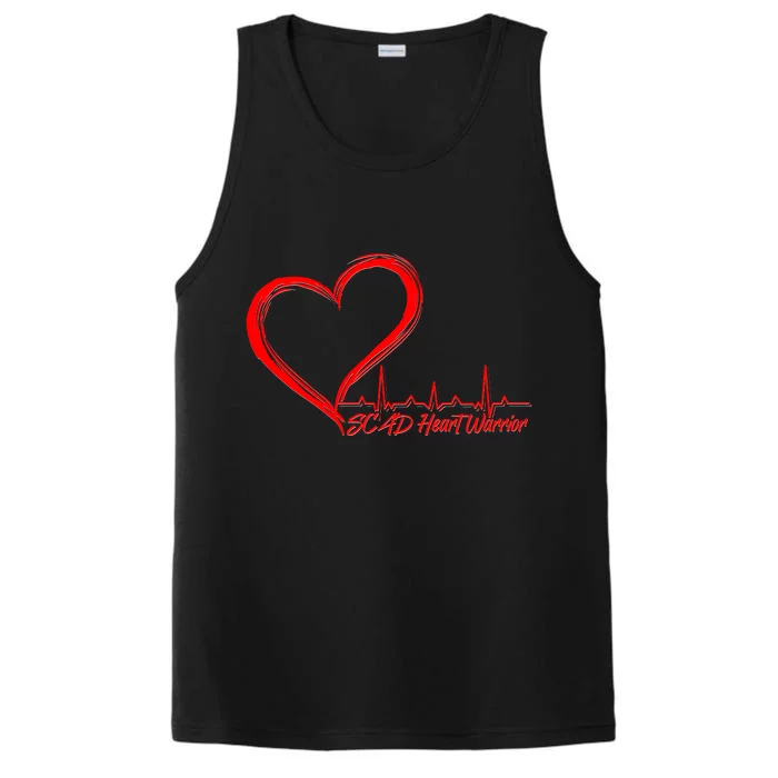 SCAD Heart Warrior Heartbeat Heart Health Awareness Performance Tank