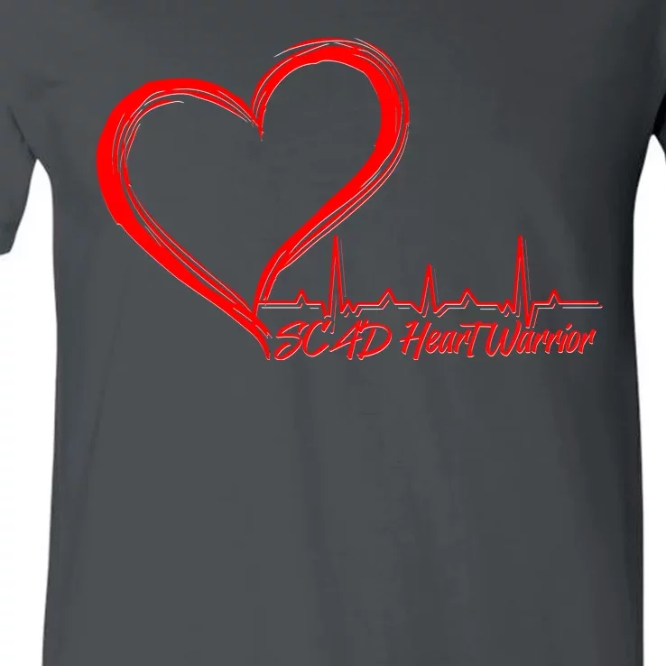 SCAD Heart Warrior Heartbeat Heart Health Awareness V-Neck T-Shirt