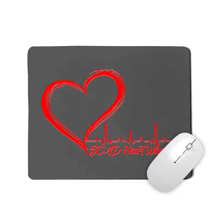 SCAD Heart Warrior Heartbeat Heart Health Awareness Mousepad