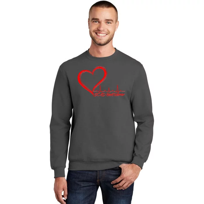 SCAD Heart Warrior Heartbeat Heart Health Awareness Tall Sweatshirt