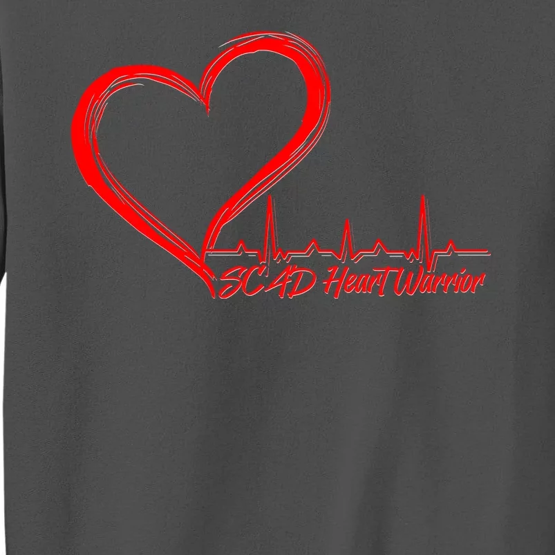 SCAD Heart Warrior Heartbeat Heart Health Awareness Tall Sweatshirt