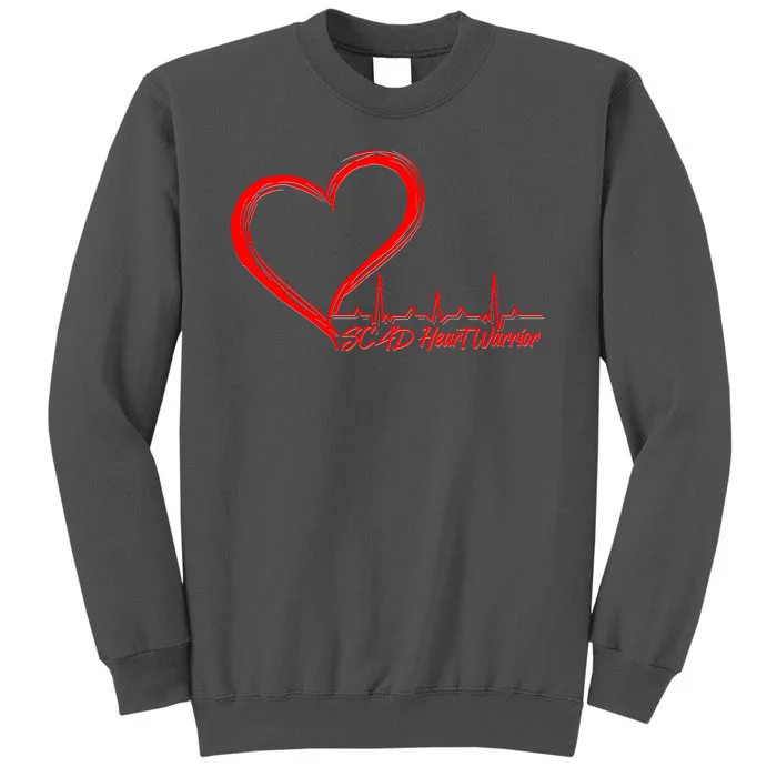 SCAD Heart Warrior Heartbeat Heart Health Awareness Tall Sweatshirt