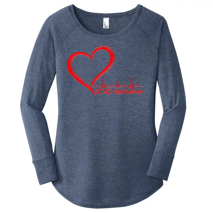 SCAD Heart Warrior Heartbeat Heart Health Awareness Women's Perfect Tri Tunic Long Sleeve Shirt