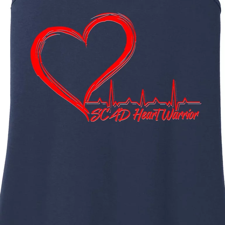 SCAD Heart Warrior Heartbeat Heart Health Awareness Ladies Essential Tank