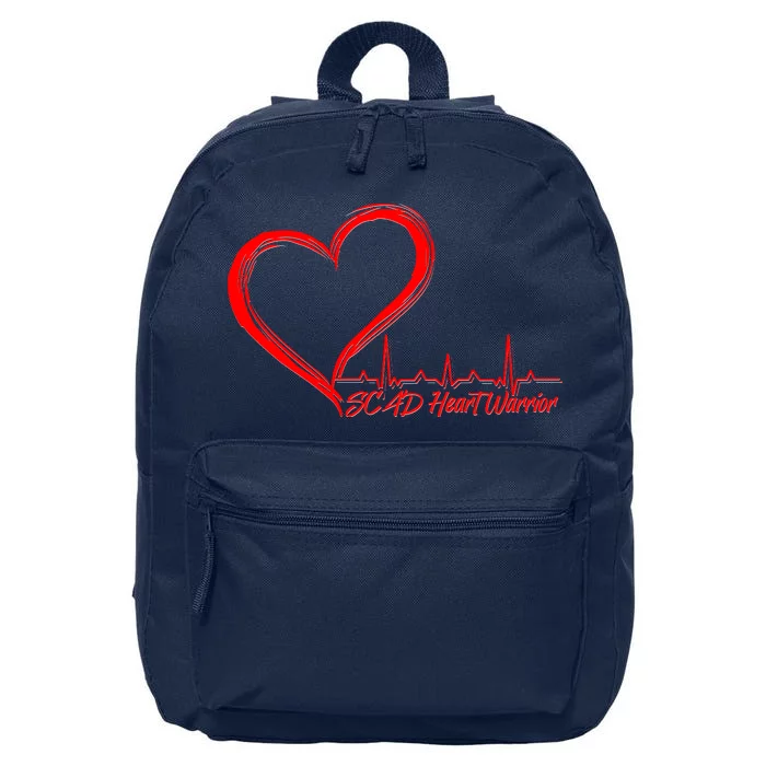 SCAD Heart Warrior Heartbeat Heart Health Awareness 16 in Basic Backpack