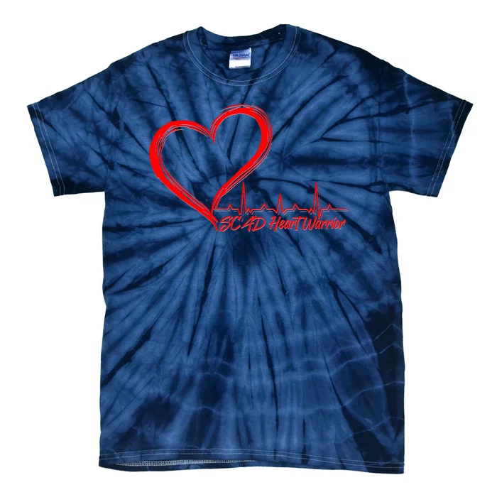 SCAD Heart Warrior Heartbeat Heart Health Awareness Tie-Dye T-Shirt