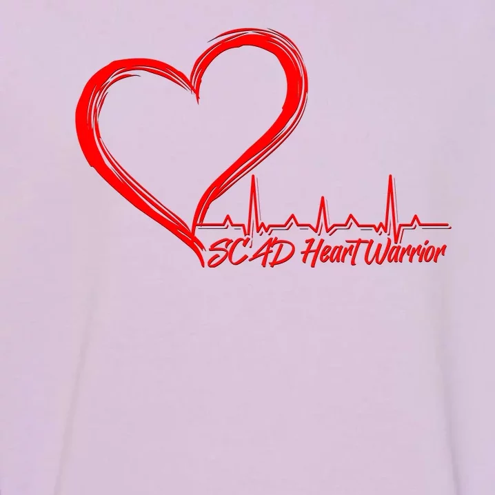 SCAD Heart Warrior Heartbeat Heart Health Awareness Garment-Dyed Sweatshirt