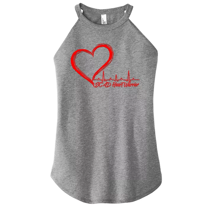 SCAD Heart Warrior Heartbeat Heart Health Awareness Women’s Perfect Tri Rocker Tank