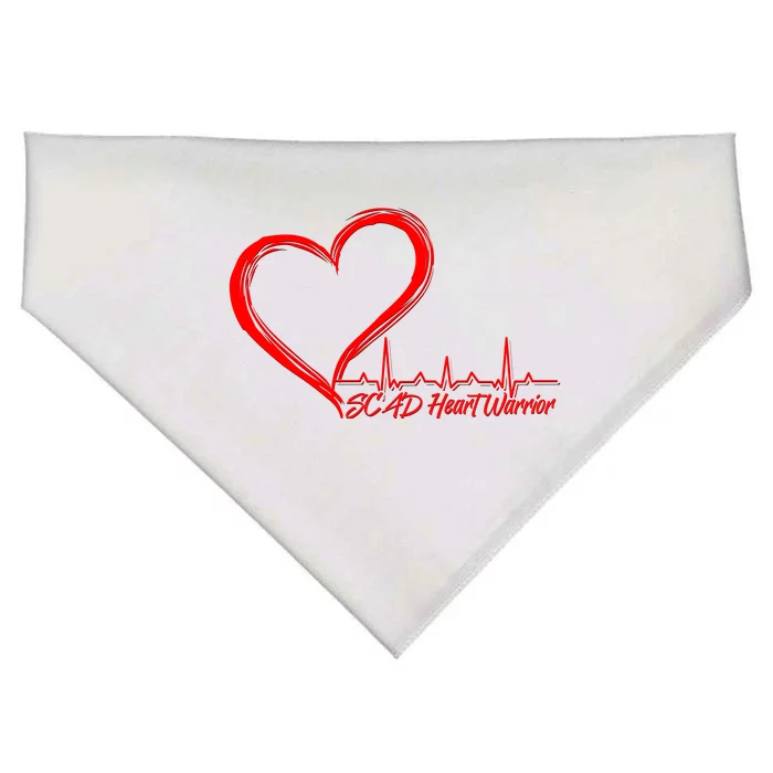 SCAD Heart Warrior Heartbeat Heart Health Awareness USA-Made Doggie Bandana