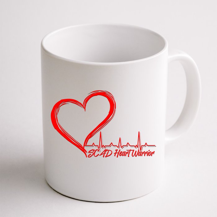 SCAD Heart Warrior Heartbeat Heart Health Awareness Front & Back Coffee Mug