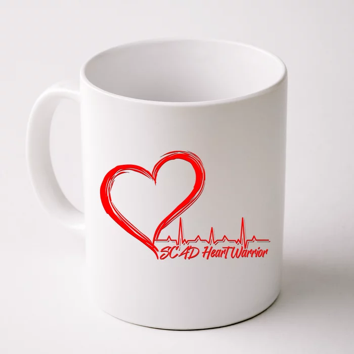 SCAD Heart Warrior Heartbeat Heart Health Awareness Front & Back Coffee Mug