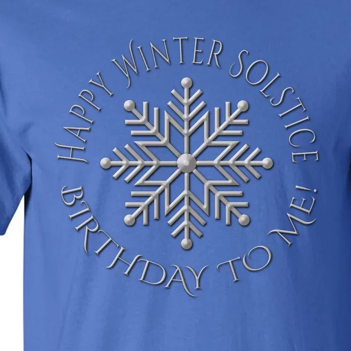 Silver Happy Winter Solstice Birthday To Me Snowflake Art Gift Tall T-Shirt