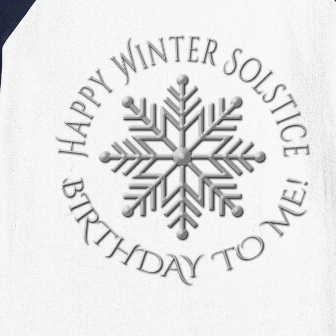 Silver Happy Winter Solstice Birthday To Me Snowflake Art Gift Baseball Sleeve Shirt