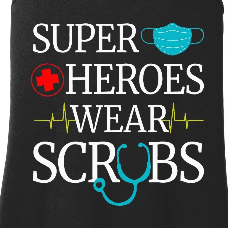 Super Heroes Wear Scrubs Nursing Cute Medical Nurse Ladies Essential Tank