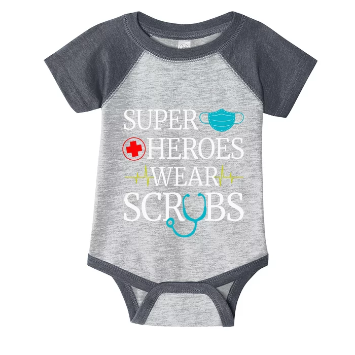 Super Heroes Wear Scrubs Nursing Cute Medical Nurse Infant Baby Jersey Bodysuit