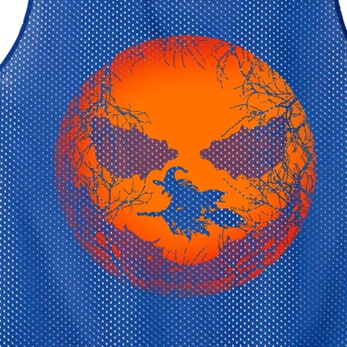 Scary Halloween Witch Wicked Moon Design Costume Gift Mesh Reversible Basketball Jersey Tank