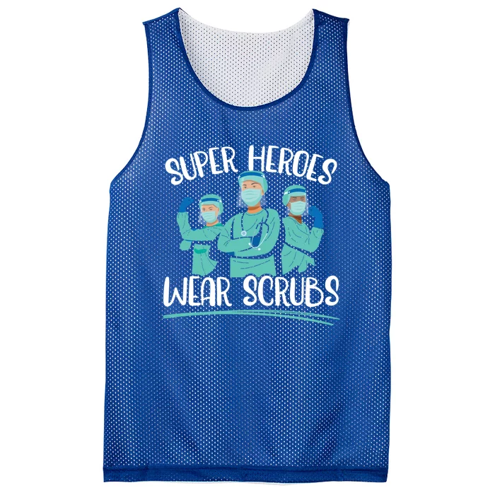 Super Heroes Wear Scrubs Nurse Great Gift Mesh Reversible Basketball Jersey Tank