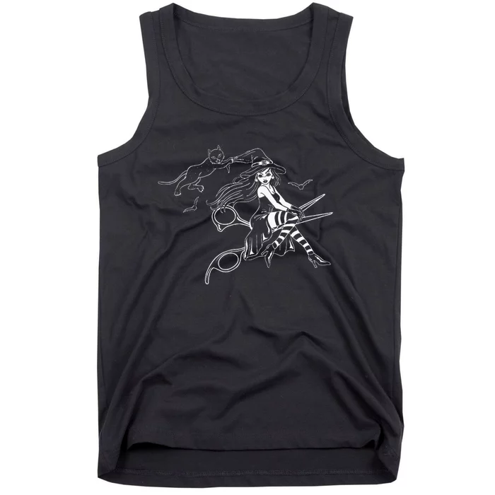 Scissors Hairdresser Witch Cute Halloween Hair Salon Team Tank Top