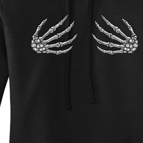 Skeleton Hands Women Spooky Halloween Rock Band Concerts Women's Pullover Hoodie