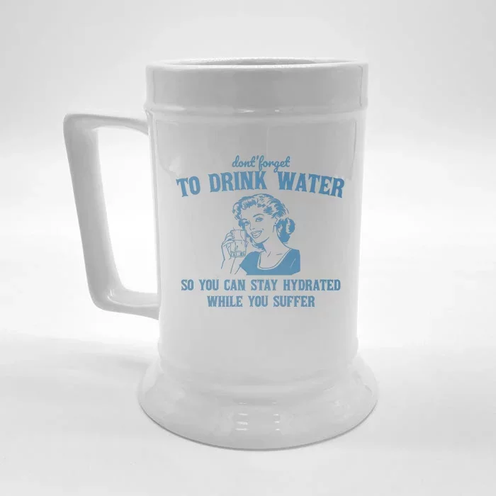 Stay Hydrated While You Suffer Retro Front & Back Beer Stein