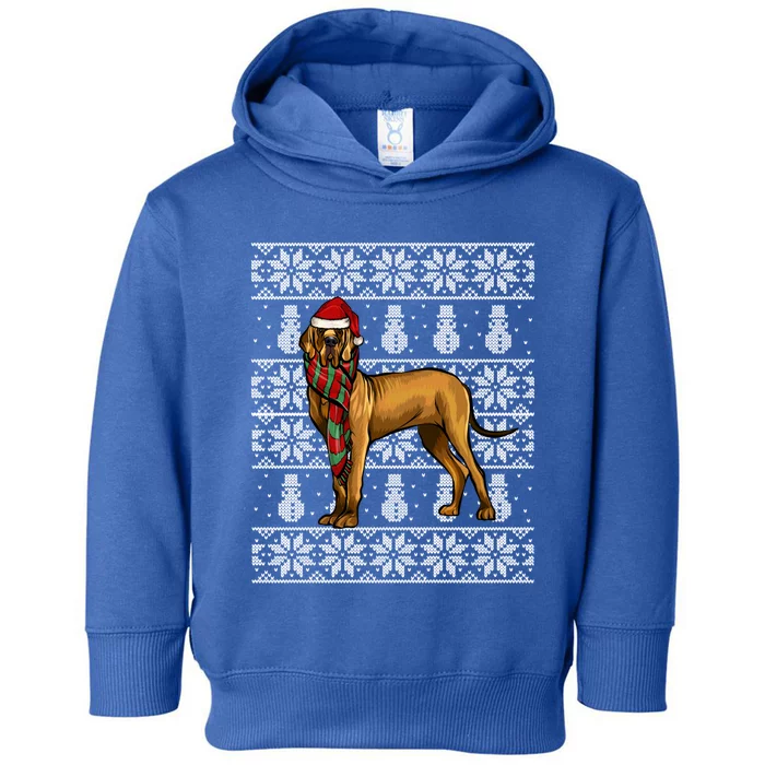 Santa Hat Xmas Brown Great Dane Ugly Christmas Gift Toddler Hoodie