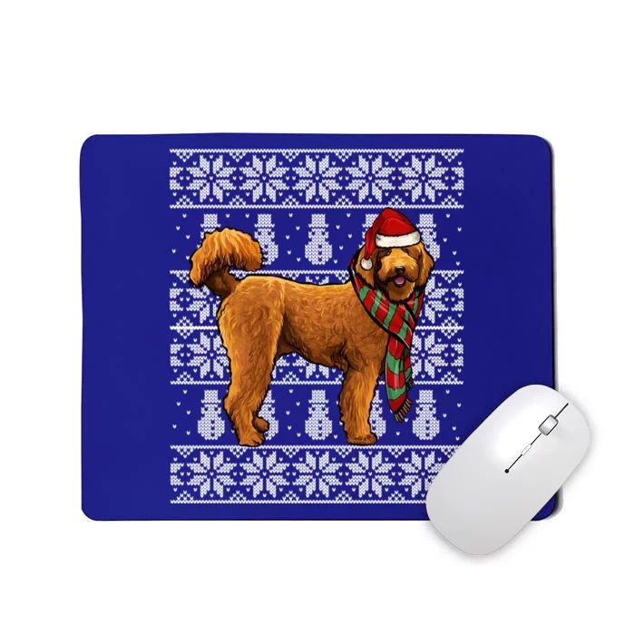 Santa Hat Xmas Brown Poodle Ugly Christmas Gift Mousepad