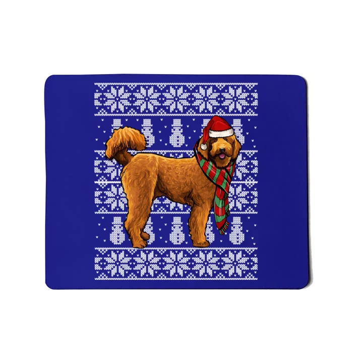 Santa Hat Xmas Brown Poodle Ugly Christmas Gift Mousepad