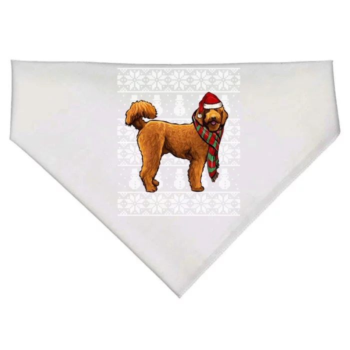 Santa Hat Xmas Brown Poodle Ugly Christmas Gift USA-Made Doggie Bandana