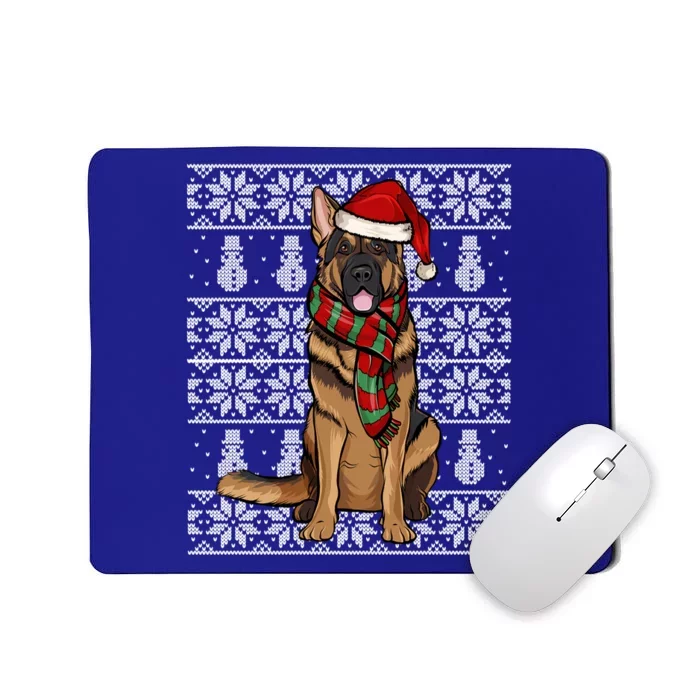 Santa Hat Xmas Ger Shepherd Ugly Christmas Gift Mousepad