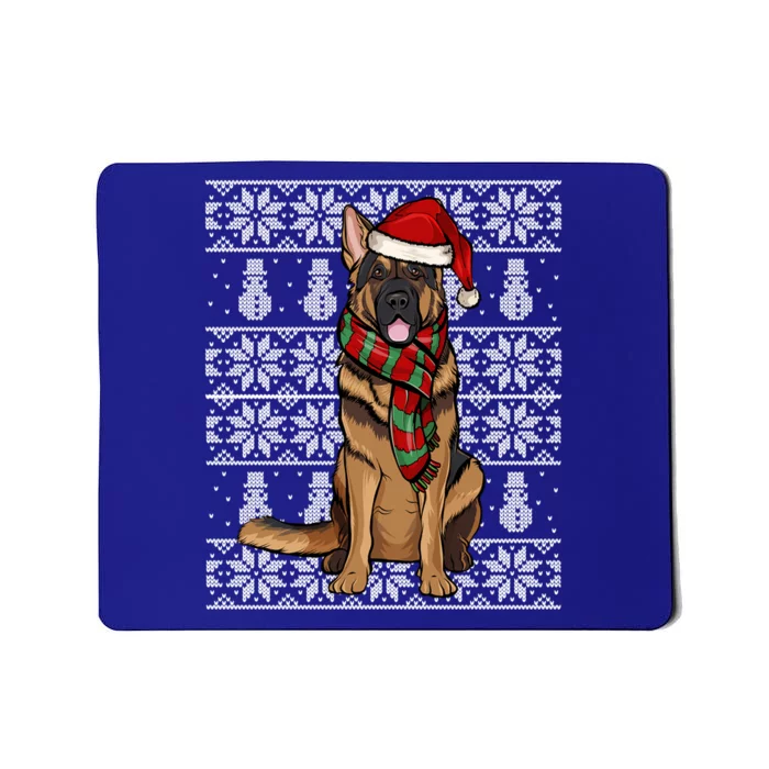 Santa Hat Xmas Ger Shepherd Ugly Christmas Gift Mousepad