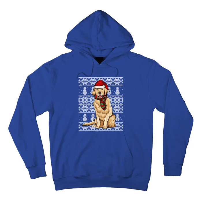 Santa Hat Xmas Golden Retriever Ugly Christmas Gift Hoodie